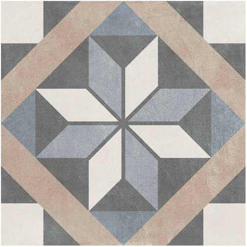 Porcelain stoneware cement effect tile, 20x20 cm, model 04 - Patchwork Classic, Ceramica Sant'Agostino