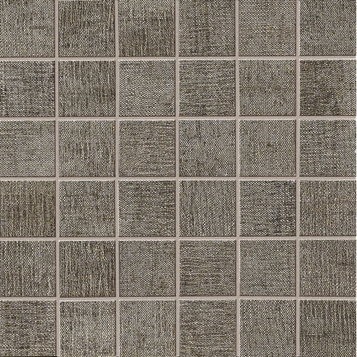 Porcelain stoneware mosaic on fabric effect mesh, Anthracite 30x30 cm - Tweed, Dom Ceramiche