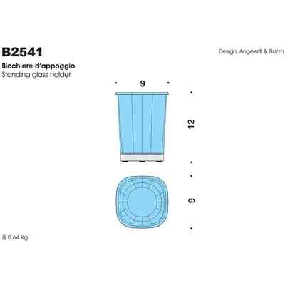 Porta bicchiere da appoggio in vetro opaco cromato - Alizè, Colombo Design