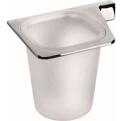 Porta bicchiere da muro in vetro opaco cromato - Alizè, Colombo Design