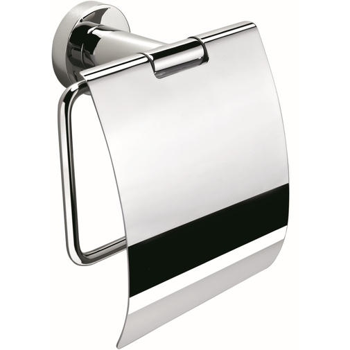 Porta carta igienica con coperchio cromato- Basic, Colombo Design