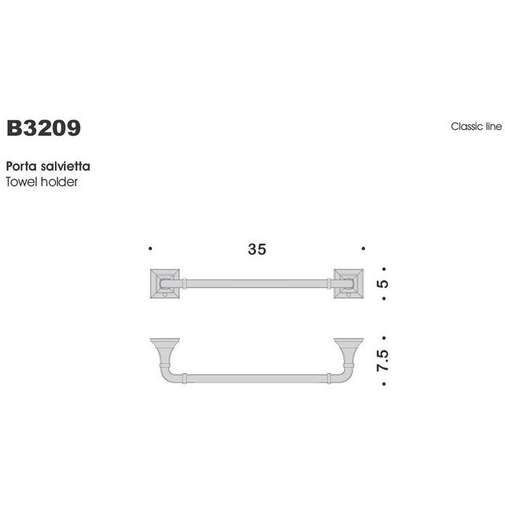 Porta salviette da muro cromato 35 cm - Portofino, Colombo Design