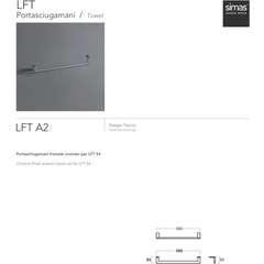 Porta salviette frontale moderno cromato per lavabo 54 cm - LFT, Simas