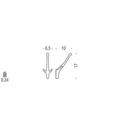 Portabito cromato da muro moderno - Hook 2, Colombo Design