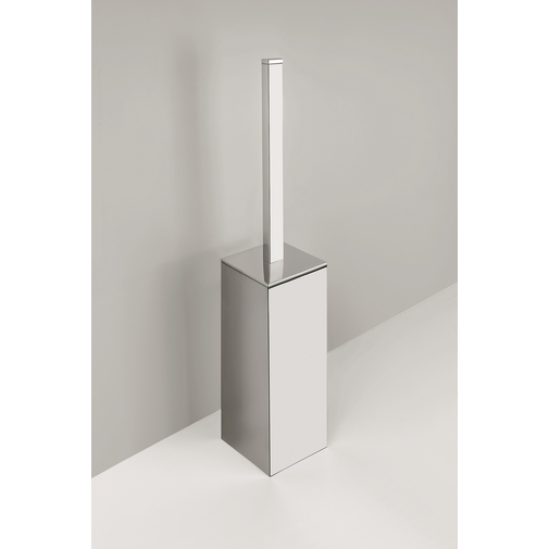 Porte-balais de toilette carré en ABS chromé - Basic Q, Colombo Design