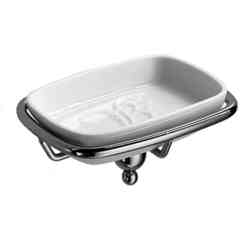 Porte-savon mural en porcelaine avec soucoupe - Venessia Lineabeta