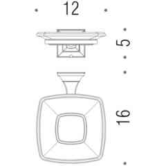 Porte-savon mural en verre dépoli à l'acide avec finitions chromées - Portofino, Colombo Design