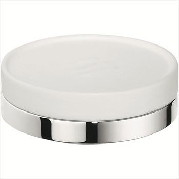 Porte-savon sur pied en céramique blanche et finitions chromées - Nordic, Colombo Design