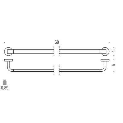 Porte-serviettes chromé 69 cm - Nordic, Colombo Design