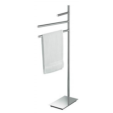 Porte-serviettes chromé sur pied avec 3 porte-serviettes - Square, Colombo Design