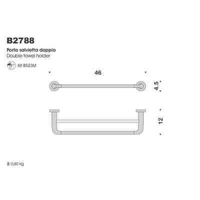Porte-serviettes double chromé 46 cm - Basic, Colombo Design