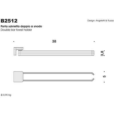 Porte-serviettes à double articulation en laiton chromé - Alizè, Colombo Design