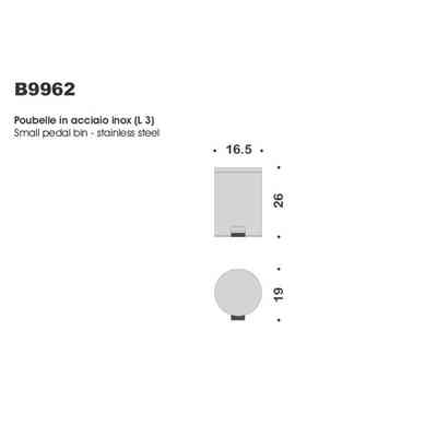 Poubelle papier toilette ronde 3lt, acier chromé - Poubelle, Colombo Design