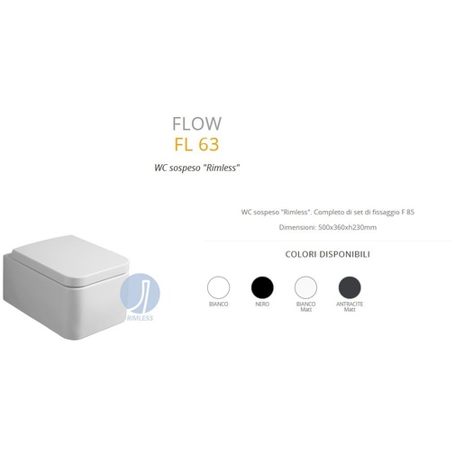 Quadratische randlose Wandvase aus mattweißer Keramik - Flow, Simas