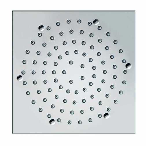 Quadratischer Duschkopf 21x21 cm, mit Antikalk, Universalanschluss, Chrom - Cube, Bossini