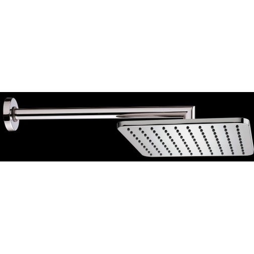 Quadratischer verchromter Duschkopf 23x23 cm, mit abgerundetem Wandarm 40 cm - Cosmo, Bossini