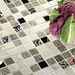 Quartzite, glass and steel mosaic for floors and walls, gray Gris 30x30 cm - Chamonix, Boxer