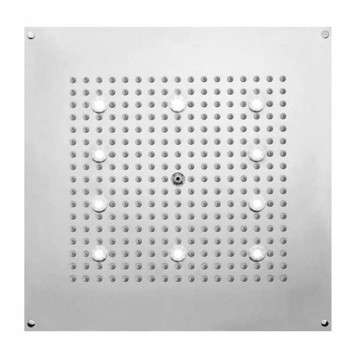 Recessed ceiling shower head, square with Swarovski crystals, with white led light 47x47 cm - Dream led light, Bossini