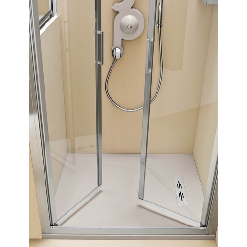 Receveur de douche blanc effet ardoise de faible épaisseur mesure 90x140 cm hauteur 3 cm - Trendy Line, Arblu