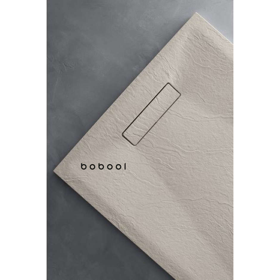 Receveur de douche effet pierre blanche de faible épaisseur mesure 70x90 cm hauteur 3,5 cm - Well Plus, Arblù