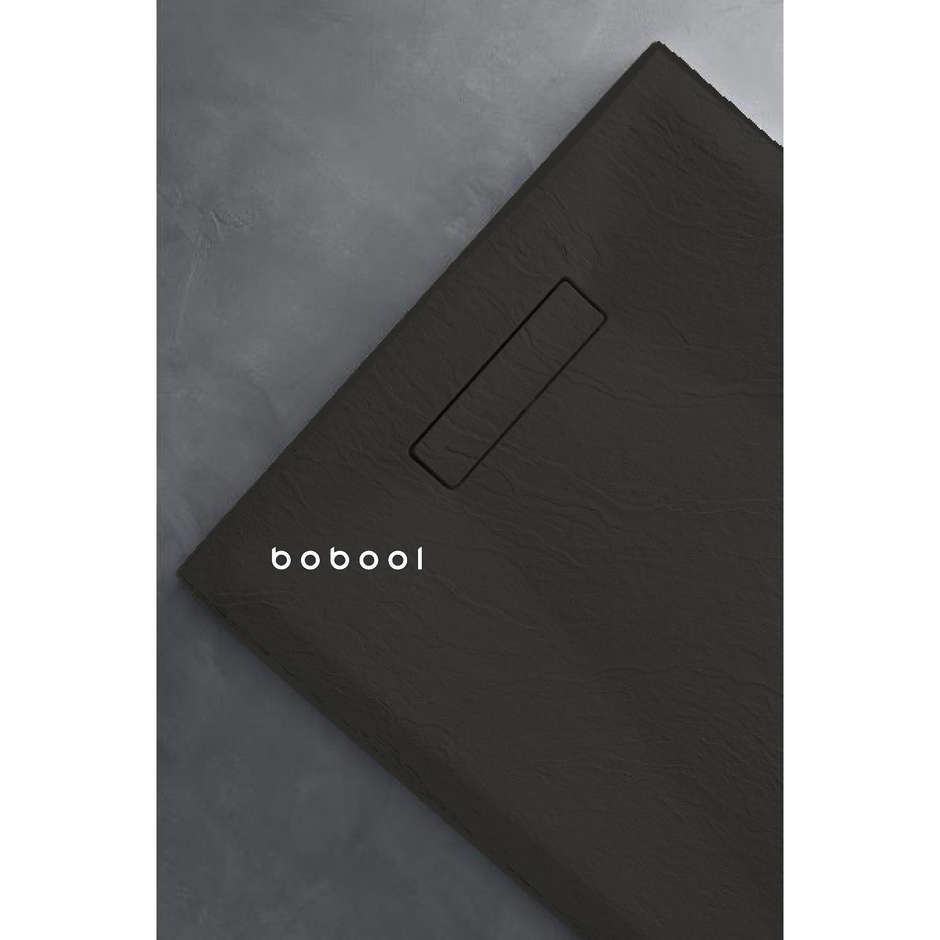 Receveur de douche effet pierre de faible épaisseur de couleur noire mesure 80x140 cm hauteur 3,5 cm - Well Plus, Arblù