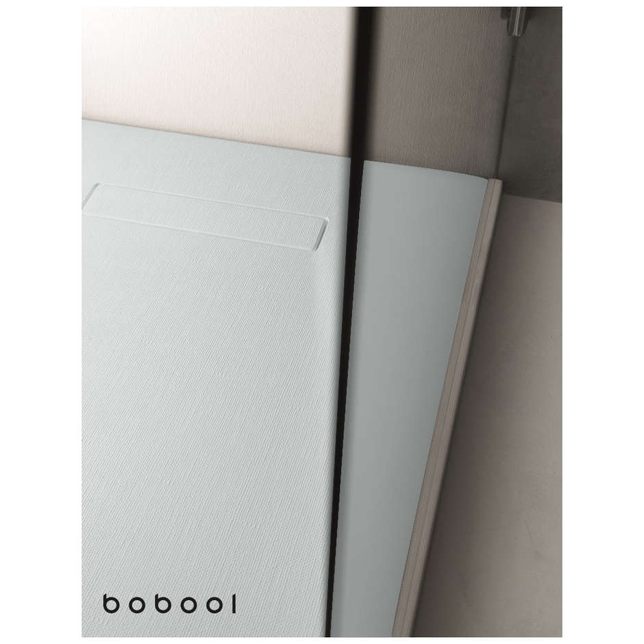 Receveur de douche en résine aspect tissu, Gris ciment, 70x100x3 cm - Juta, Arblu