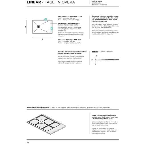 Receveur de douche linéaire blanc 70x170 de faible épaisseur - IBRA