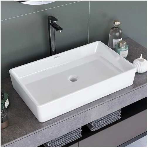 Rechteckiges Aufsatzwaschbecken 52,5 x 41,5 cm – Jaquar mattweiß