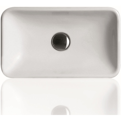 Rechteckiges Aufsatzwaschbecken aus weißer Keramik 50 cm - Flow, Simas