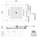 Rectangular built-in ceiling shower head, rain jet, waterfall jet, comb jet and Kneipp jet 57x47 cm - Dream/4, Bossini