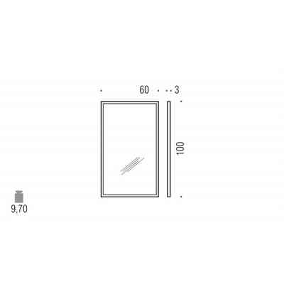 Rectangular mirror with stainless steel frame, 60x100cm - Fashion Mirrors, Colombo Design