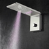 Rectangular wall mounted shower head 20x45 cm, 3 jets, chromotherapy, chrome - Syncro-Neb, Bossini