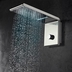 Rectangular wall mounted shower head 20x45 cm, 3 jets, chromotherapy, chrome - Syncro-Neb, Bossini