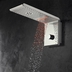 Rectangular wall mounted shower head 20x45 cm, 3 jets, chromotherapy, chrome - Syncro-Neb, Bossini