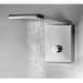 Rectangular wall mounted shower head 3 jets, hand shower attachment, 20x45 Syncro-Rain-Renovation Bossini