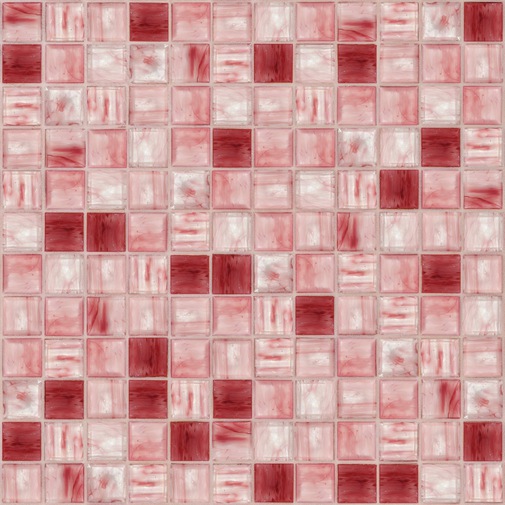 Red/purple glass mosaic, 2.5x2.5 cm tiles, with installation kit, OP 25.07 - Opera, Bisazza
