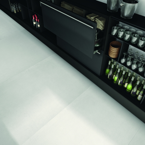 Rektifiziertes Feinsteinzeug im Industriestil mit geschliffenem Betoneffekt Farbe Weiß 60x60 cm - Zement, Casalgrande Padana