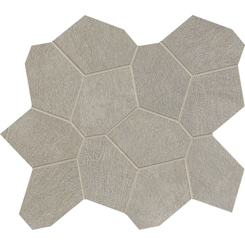 Resin effect porcelain stoneware, 24,7x28,5 cm, gray Mosaic Turtle Ash - Comfort R, Dom Ceramiche