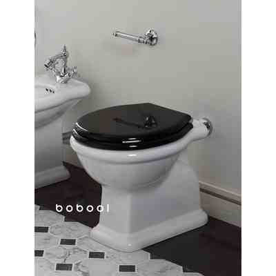 Retro design floor standing toilet with white wall drain Lante, Simas
