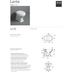 Retro design floor standing toilet with white wall drain Lante, Simas