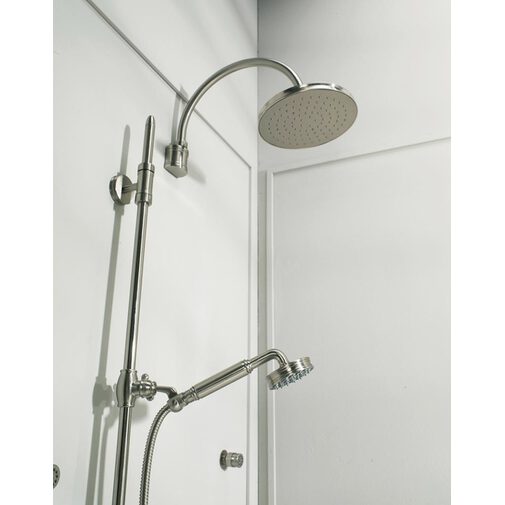 Retro shower head diam.21 cm, swivel arc arm, brushed nickel - Liberty Arc, Bossini