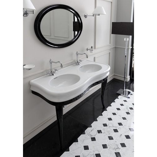 Retro style console washbasin in white ceramic 120 cm - Lante, Simas