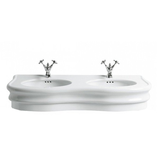 Retro style console washbasin in white ceramic 120 cm - Lante, Simas