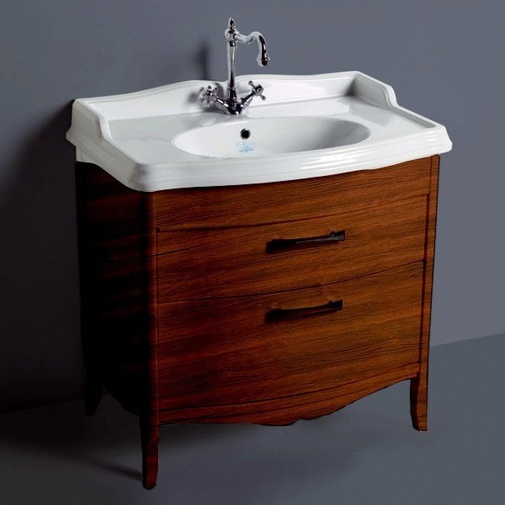 Retro style floor standing cabinet for AR874 walnut washbasin 105 cm - Arcade, Simas