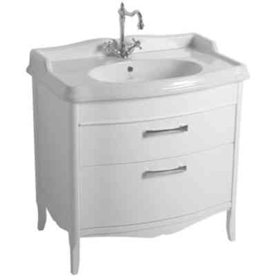 Retro style floor standing cabinet for washbasin AR864 white color - Arcade, Simas