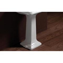 Retro style washbasin pedestal in white ceramic - Arcade, Simas
