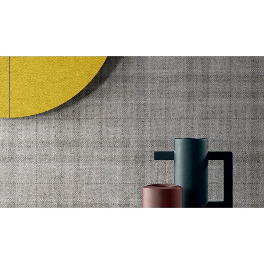 Revêtement de sol effet textile, Tartan Grey 60x60 cm - Set, Ceramica Sant'Agostino