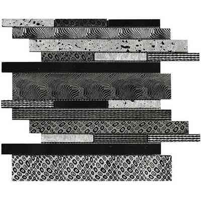 Revêtement mural décoré irrégulier mosaïque, noir, Noir 30x30 cm - Multi Patchwork, Boxer