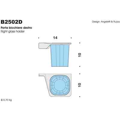 Right wall tumbler holder in opaque chromed glass - Alizè, Colombo Design