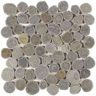 River stones mosaic in quartzite, Gray 30,5x30,5 cm - Rodano, Boxer